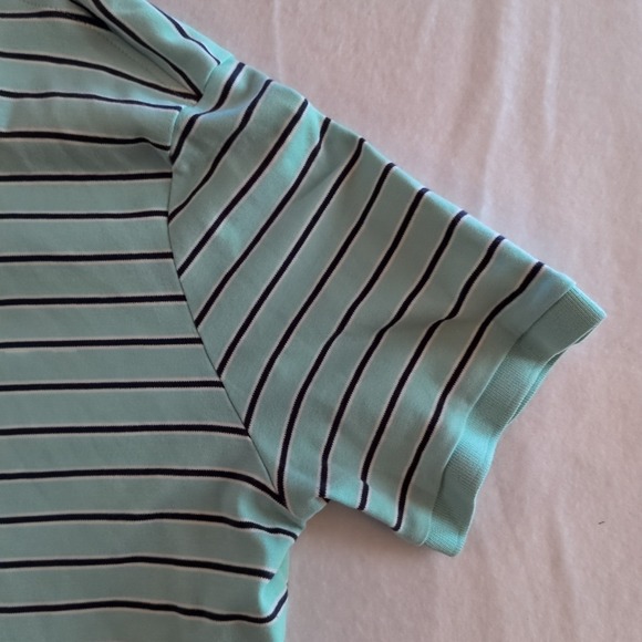 Polo Golf Ralph Lauren Pima Cotton Shirt Men Size XL Pony Stripe Blue/Green - Picture 8 of 9